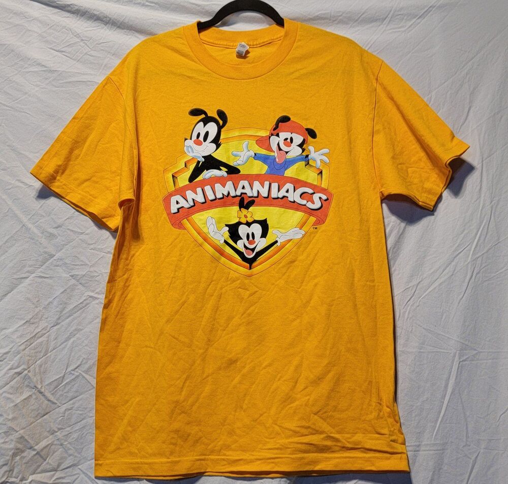 Animaniacs Yellow Shirt Warner Bros Yakko Wakko Dot Size Large VTG